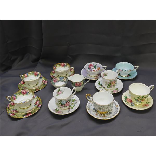 Large Bundle of Paragon Tea Cups, Saucers, Cream Sugar Fine Bone China England