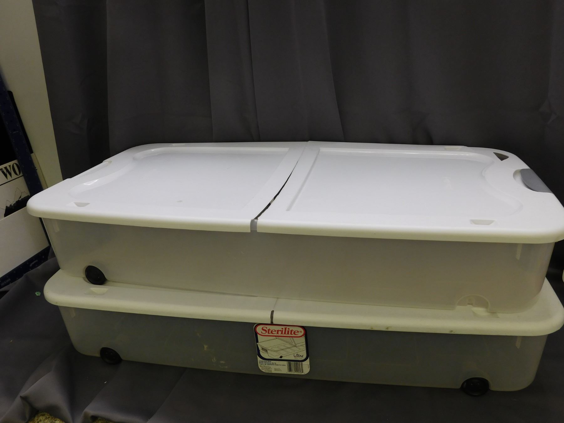 Lot of 2 Under The Bed Rolling Storage Tubs