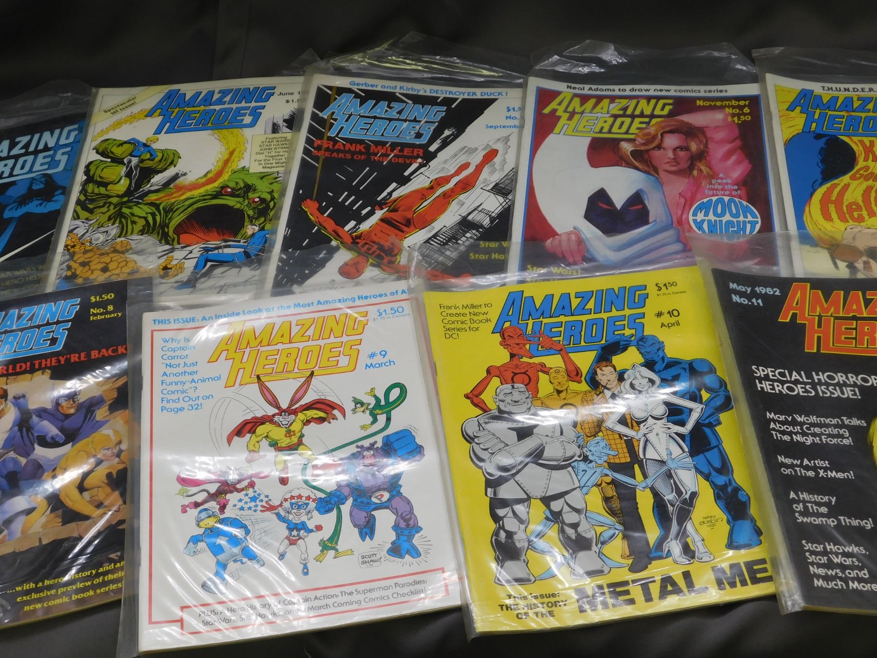 Comic Magazine Lot of 11 Amazing Heroes Magazines 1980s Inteviews with Comic Artists ...