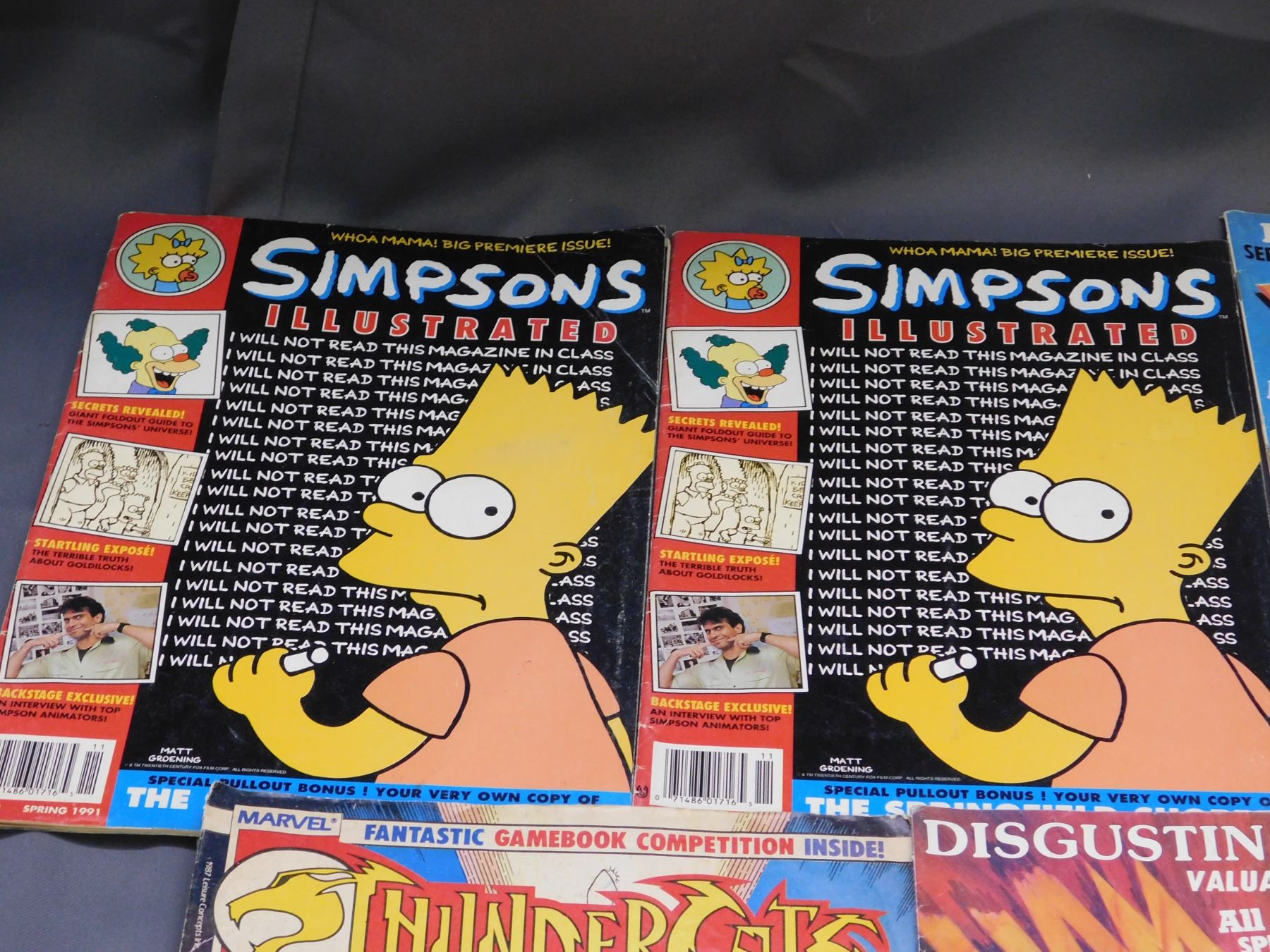 Lot of 5 Simpsons Illustrated Magazines, Disgusting Comics Fatso Fanny ...