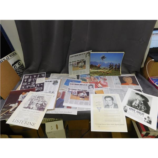 Old Newspaper Clipping Reprints, Cardstock Magazine Ads Printed for Framing / Decor