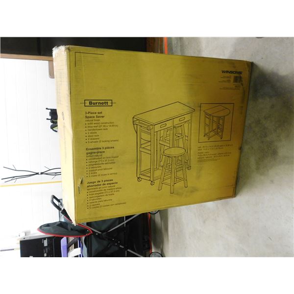 Winsom 3 Piece Space Saver Set Kitchen Island Folding Leaf