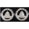 Image 2 : (2) 1 OZ .999 SILVER CHINESE PANDA ROUNDS