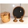 Image 1 : Vintage Copper Cookie Jar, Serving Tray and 2