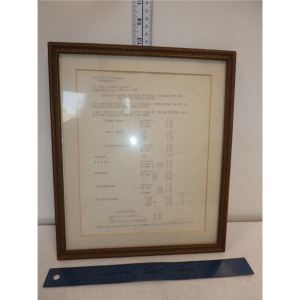 Antique Framed Sales Letter to Bank Employees