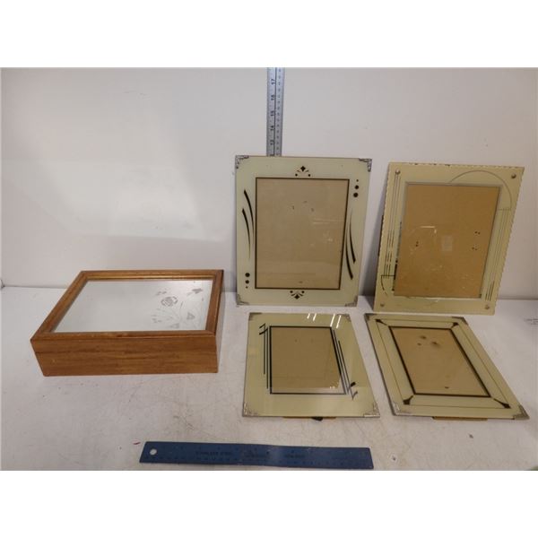 Vintage Jewelry Box and 4 Picture Frames