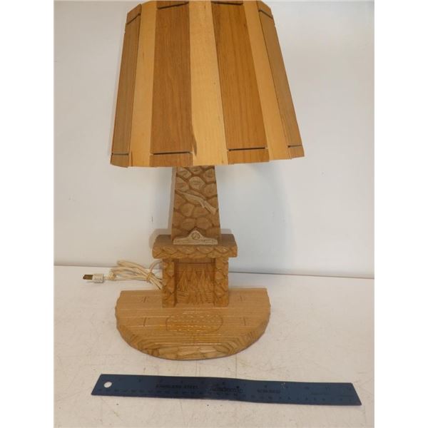 Vintage Quality Crafted Wooden Table Top Lamp