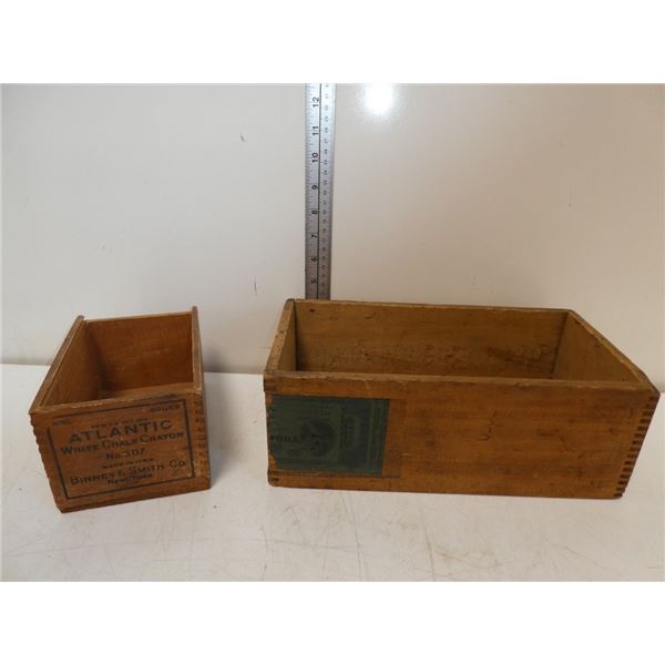 2 Antique Wooden Boxes