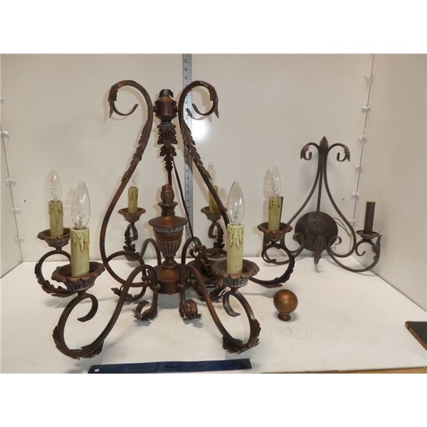 Antique Looking Chandelier and Wall Light