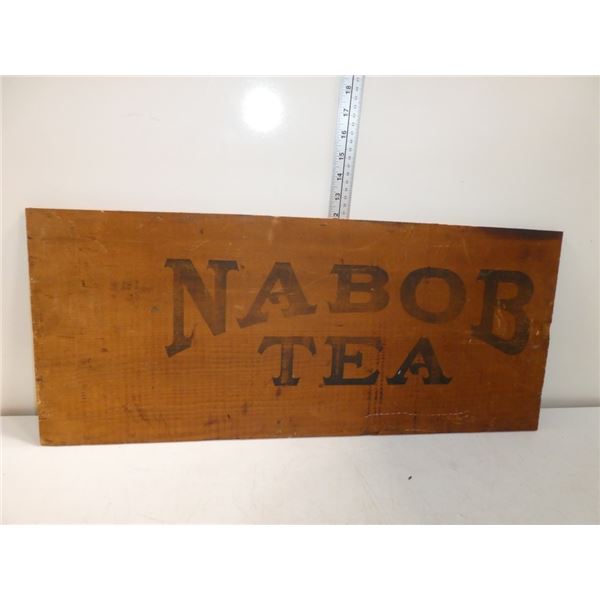 Antique Wooden Nabob Tea Sign