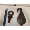 Image 1 : Antique Snatch Block and Eye Bolt