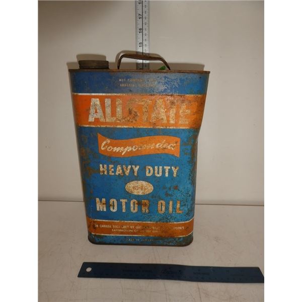 Vintage Allstate Heavy Duty Motor Oil Can.