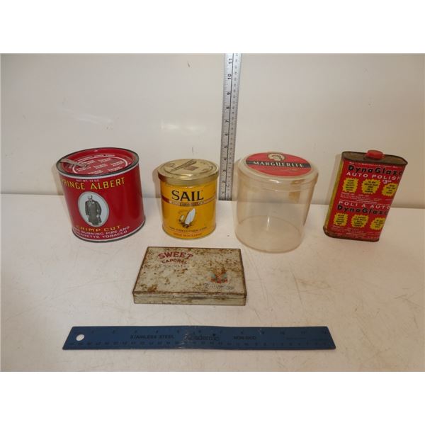 Misc. Vintage Tobacco Tins and Auto Polish Tin