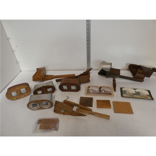 Misc. Antique Stereoscope Parts and Cards