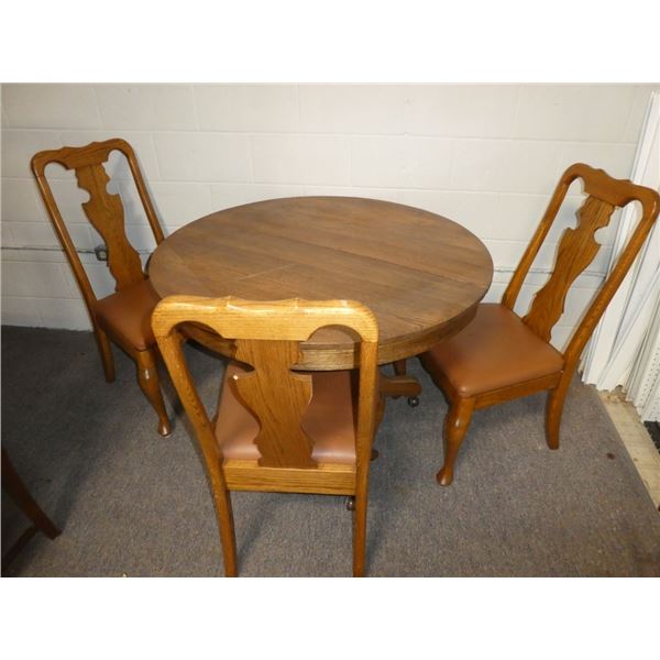 Antique Dining Room Table with 3 Chairs