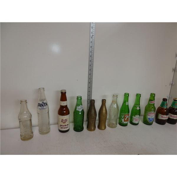 Misc. Vintage Bottles, Fanta, Coca Cola, 7-up