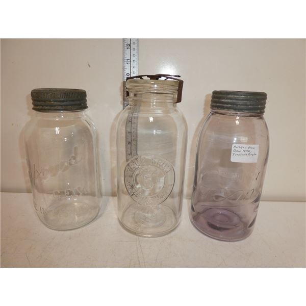 3 Lidded Glass Jars