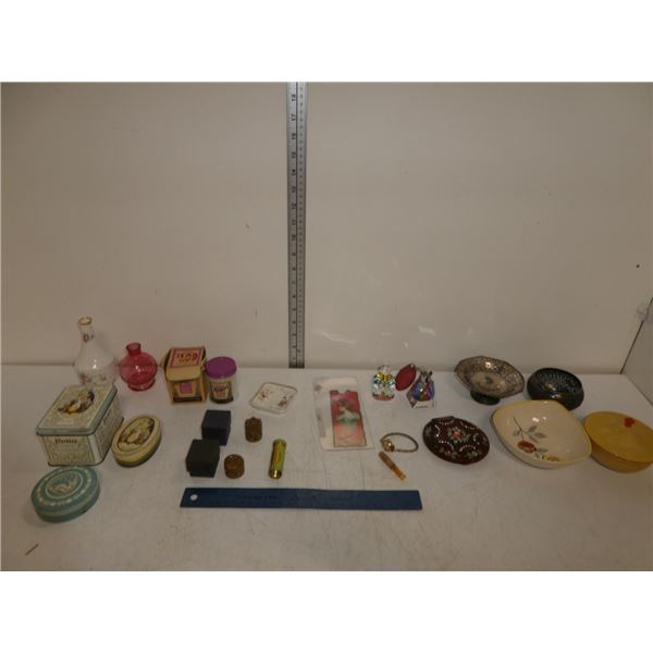 Assortment of Vintage Soap Tins, Perfume Dishes.