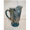 Image 3 : Vintage Footed Pitcher Iridescent Indiana Blue Can