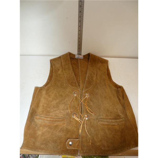 Vintage "Western Wear" Leather Sleeveless Vest