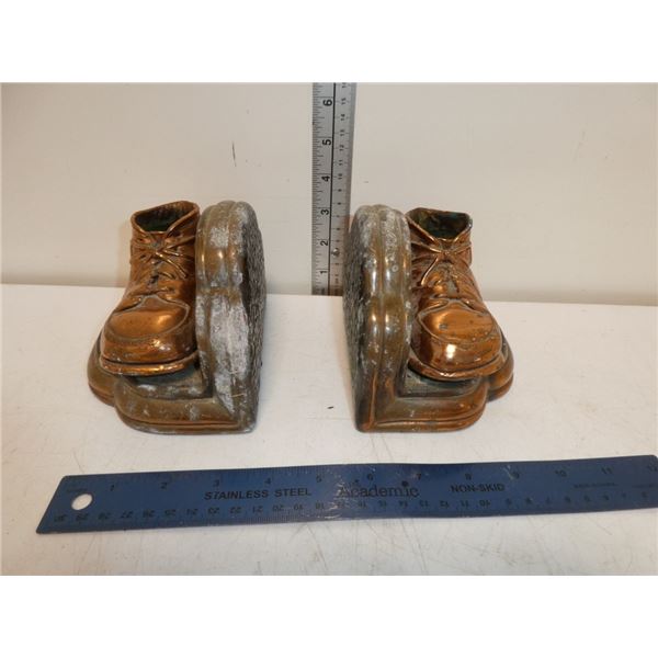 Set of Copper Baby Shoes Book-ends