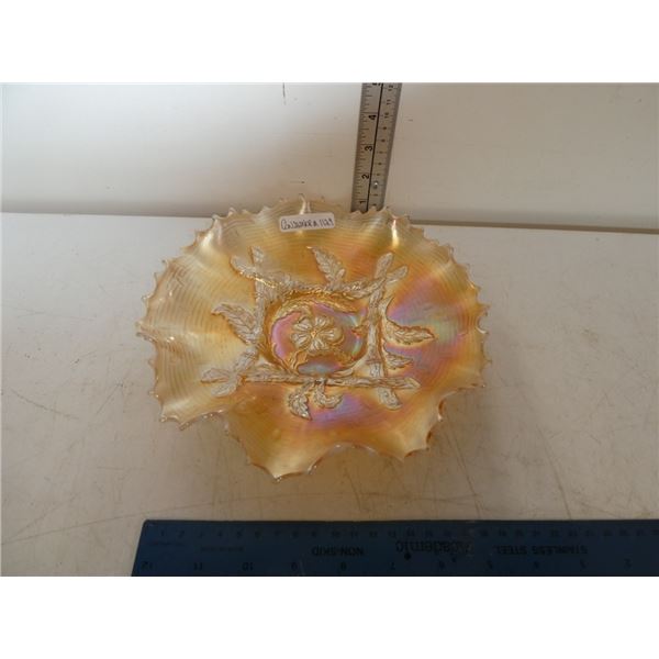 Vintage Carnival Glass Fluted Bowl