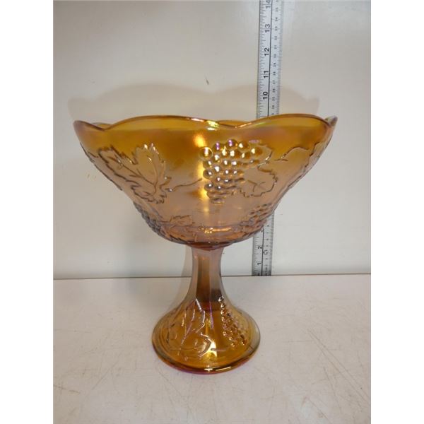 Vintage Footed Compote   Iridescent Indiana