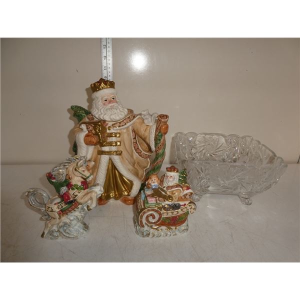 Father Christmas Teapot and Cream and Sugar Set