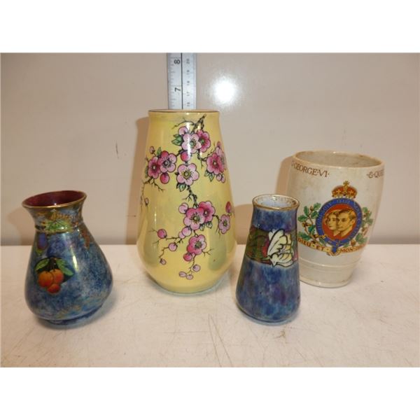 1 Devon Ware Ceramic Vase, 2 Small Ceramic Vases