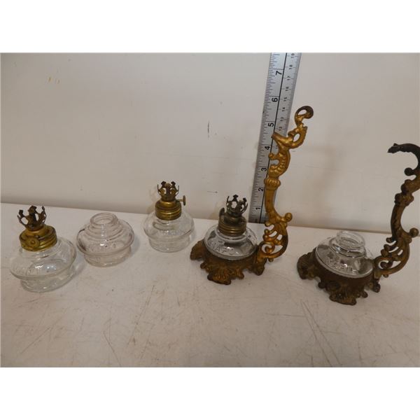 Assortment of Antique Mini Oil Lamps