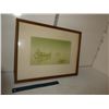 Image 1 : Antique Framed Print Canoes in the Fog