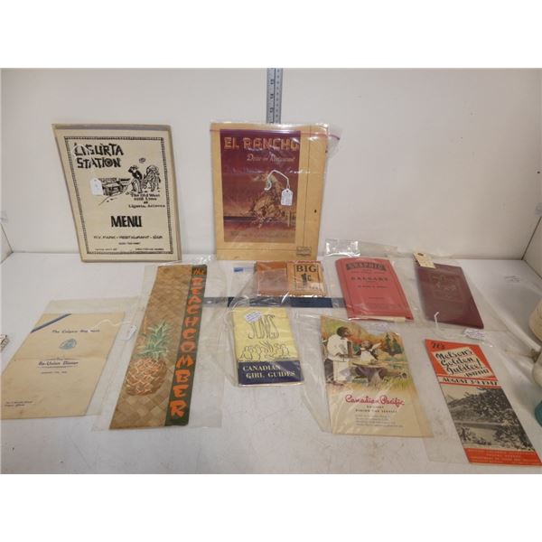 Assortment of Antique Menu's