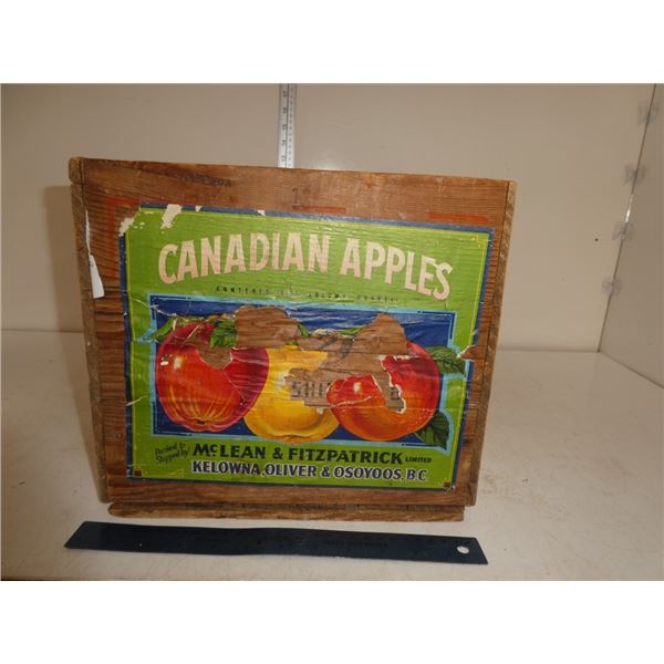 Vintage Canadian Apples Wooden Crate