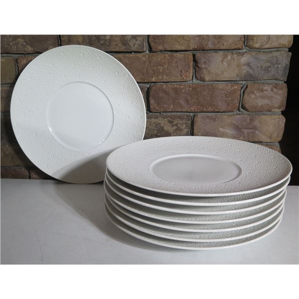 Qty 8 Bernardaud Ecume Porcelaine Plates Made in France 12  dia