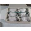 Image 2 : Box of 6 Bernardaud Porcelaine Palmyre Bowls w/ Handles  Made in France