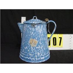 Blue/white graniteware coffee pot