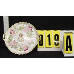 9 1/2" Handled Limoges portrait cake plate