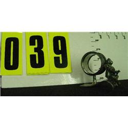 Silver napkin holder, 1 cherub