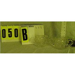 Cut glass cream & sugar