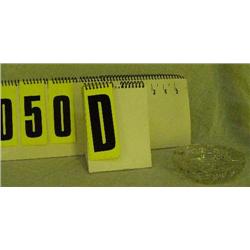 5" cut glass ash tray, mint condition