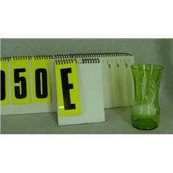 Mary Gregory green glass, boy painted on side