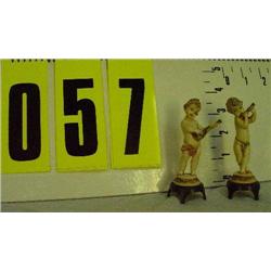Cherub flute & mandolin players figurines