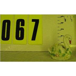 Meissen small swan, white w/green flowers