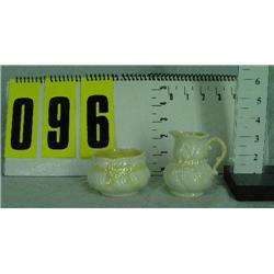 Belleek ribbon sugar/creamer set D243-IV