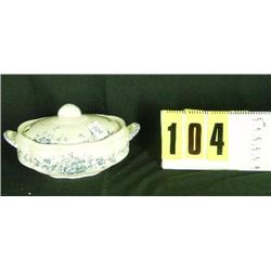 Soup toureen/lid, blue/white flowers