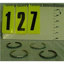 4-Sterling & turquoise bracelets