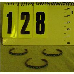 3-Sterling & turquoise bracelets