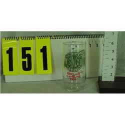 Sinclair Oil Co advertising glass, 1916