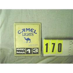 Camel Lights calendar, plastic, works