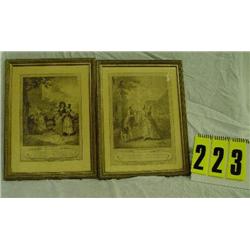 2 - French pictures, 12" x 16"